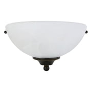 Bowery Hill 1-Light Alabaster Glass Wall Sconce in Oil-Rubbed Bronze