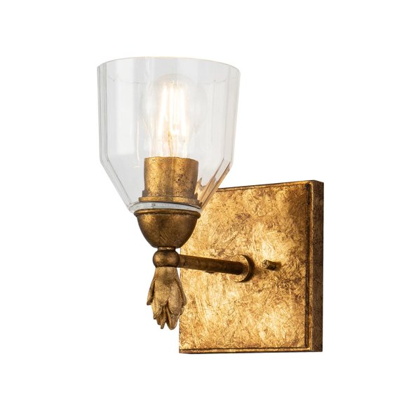 Bowery Hill 1-light Flame-shaped Bath Vanity Light in Antique Gold