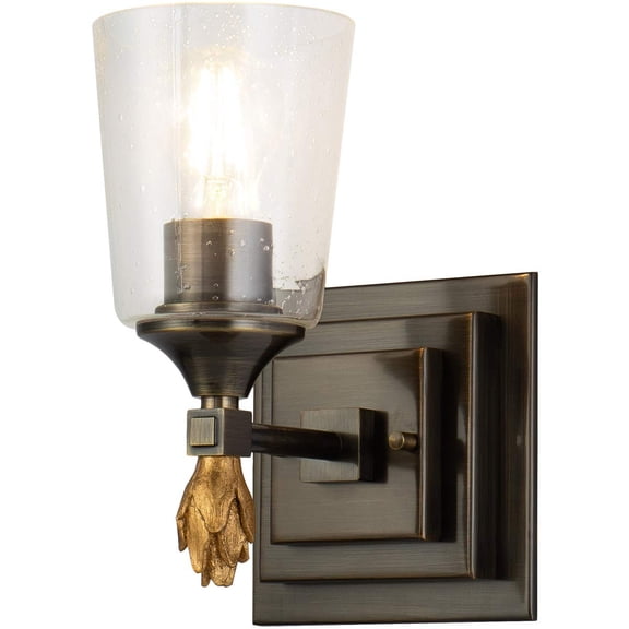 Bowery Hill 1-light Flame-shaped Bath Vanity Light in Dark Bronze