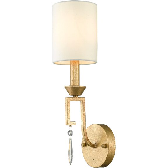 Bowery Hill 1-light Transitional Metal Sconce in Gold Leaf/White