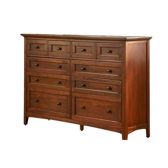 Bowery Hill 10 Drawer Master Dresser in Cherry Brown