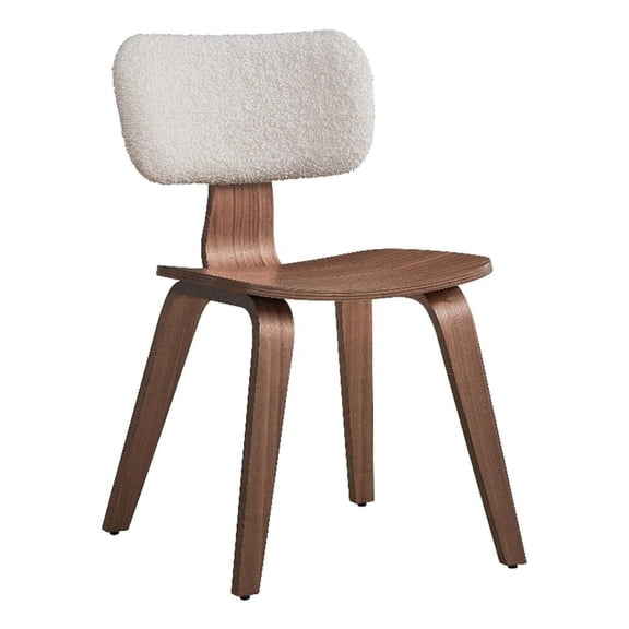 Bowery Hill 17" Rubberwood Side Chairs Set of 2 in White and Walnut
