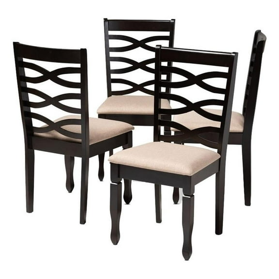 Bowery Hill 18.5'' Mid-Century Wood Dining Chair in Mahogany/Espresso (Set of 4)