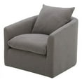 thumbnail image 1 of Bowery Hill 18.5'' Modern Fabric Swivel Accent Chair in Gray/Warm Walnut, 1 of 11