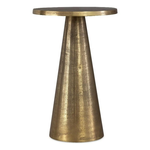 Bowery Hill 19.75"H x 12.75"W x 12.75"D Accent Aluminum Table in Antique Brass