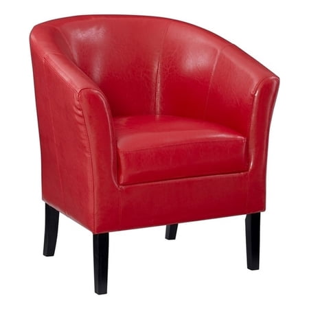 Bowery Hill 19.75'' Transitional Faux Leather Upholstered Club Chair in Red