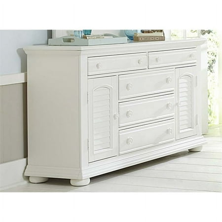 Bowery Hill 2 Door 5 Drawer Dresser in White