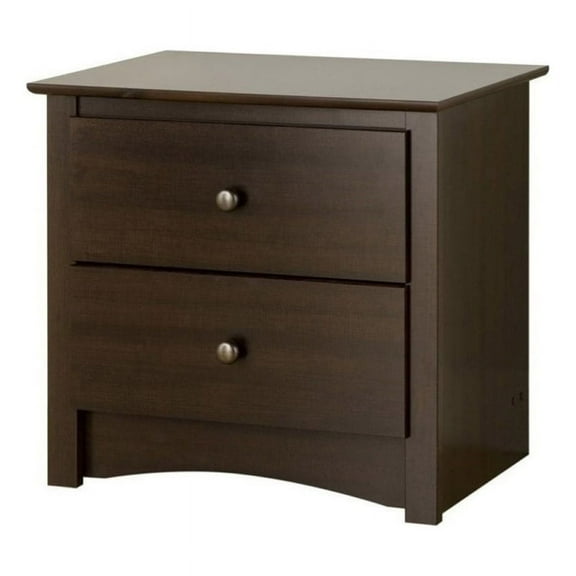 Bowery Hill 2-Drawer Contemporary Composite Wood Nightstand in Espresso