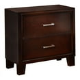 thumbnail image 1 of Bowery Hill 2-Drawer Contemporary Solid Wood Nightstand in Brown, 1 of 6