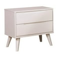 thumbnail image 1 of Bowery Hill 2-Drawer Mid-Century Solid Wood/Wood Veneer/MDF Nightstand in White, 1 of 7