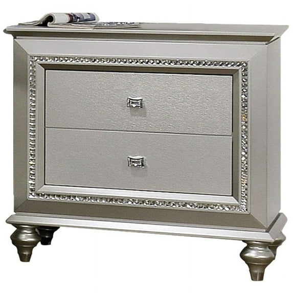 Bowery Hill 2 Drawer Nightstand in Champagne