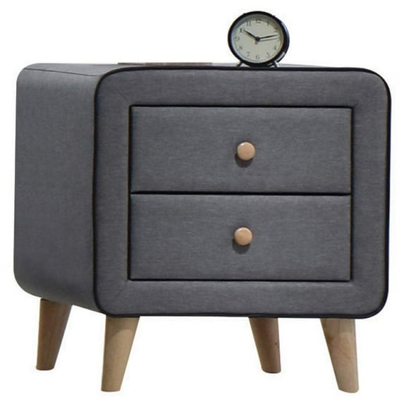 Bowery Hill 2 Drawer Nightstand in Light Gray