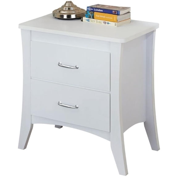 Bowery Hill 2 Drawer Nightstand in White