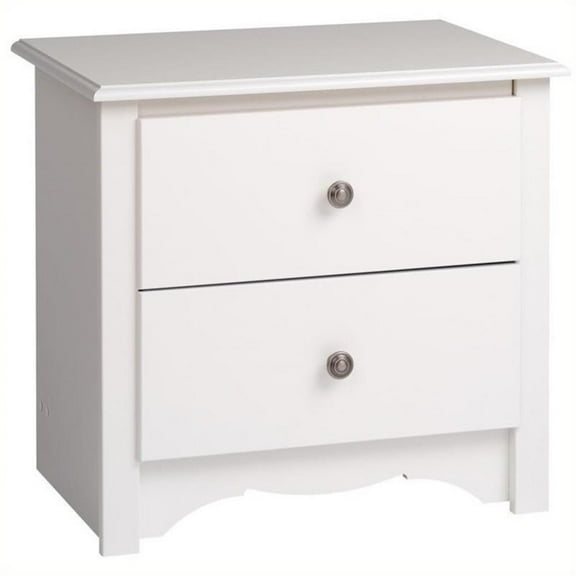 Bowery Hill 2 Drawer Nightstand in White