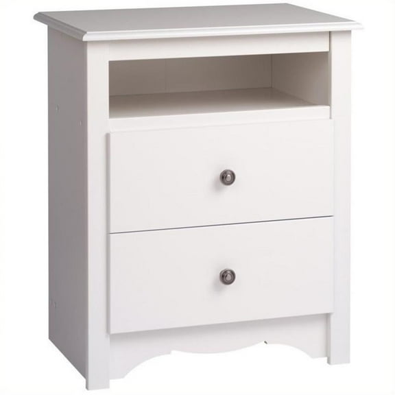 Bowery Hill 2-Drawer Tall Nightstand in White