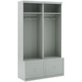 thumbnail image 1 of Bowery Hill 2-Drawer Wood Hall Tree Entryway in Distressed Gray (Set of 2), 1 of 14