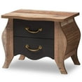 thumbnail image 1 of Bowery Hill 2 Drawer Wood Nightstand in Black and Oak, 1 of 10