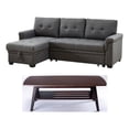 thumbnail image 1 of Bowery Hill 2-Piece Set with Reversible Sleeper Sofa & Wood Coffee Table, 1 of 14