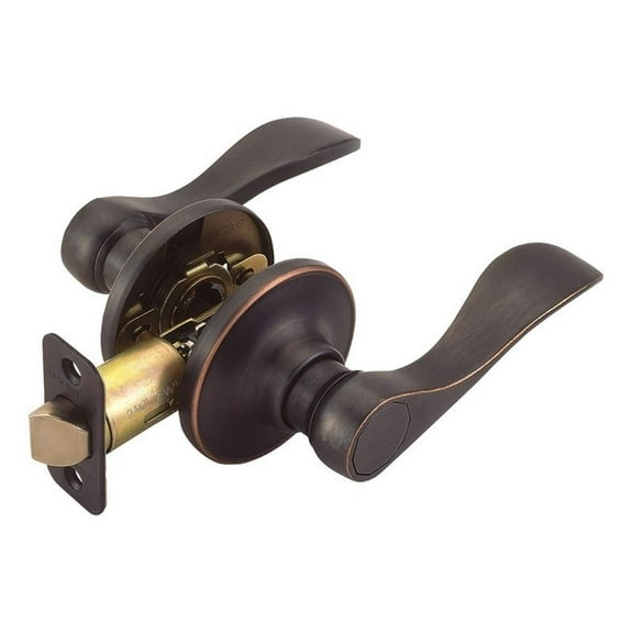 Bowery Hill 2-Way Passage Brass Door Lever in Oil Rubbed Bronze