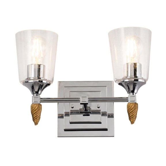 Bowery Hill 2-light Silver Flame-shaped Bath Vanity Light in Chrome