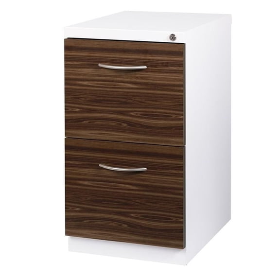 Bowery Hill 20"D Mobile Pedestal Laminated 2-Drawer Metal File/File in White