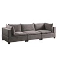 thumbnail image 1 of Bowery Hill 20" Modern Woven Fabric Down Feather Sofa in Light Gray, 1 of 6