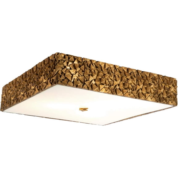 Bowery Hill 20" Square 3-light Transitional Metal Flush Mount in Gold