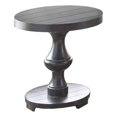 thumbnail image 1 of Bowery Hill 22" Round Wood Pedestal End Table in Ebony Black, 1 of 4