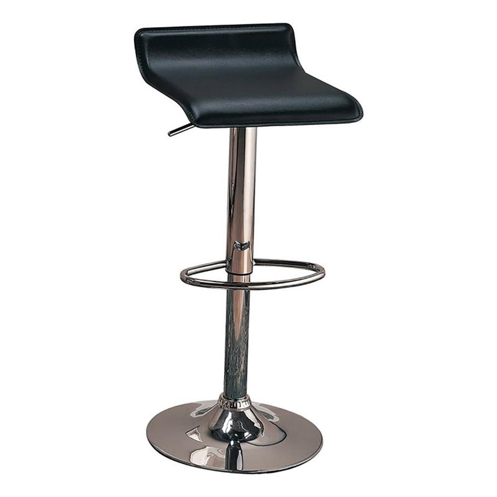 Bowery Hill 24.5'' Faux Leather Backless Bar Stool in Black (Set of 2 ...