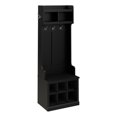 thumbnail image 1 of Bowery Hill 24" Engineered Wood Hall Tree & Shoe Bench w/ Shelves in Black Oak, 1 of 8
