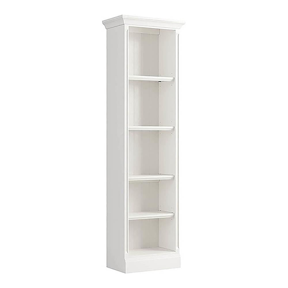 Bowery Hill 24" Farmhouse Acacia Solid Wood Bookcase in Effortless White