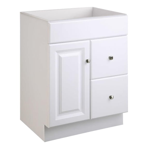 Bowery Hill 24-Inch 2-Drawer Unassembled Wood Vanity Without Top in White
