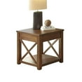 thumbnail image 1 of Bowery Hill 24" Square Farmhouse Wood Rustic End Table in Brown, 1 of 4
