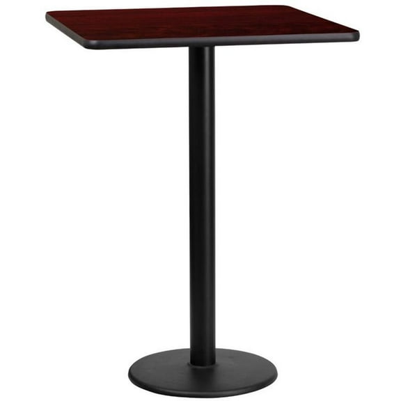 Bowery Hill 24" Square Restarant Bar Table in Black and Mahogany