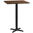 thumbnail image 1 of Bowery Hill 24" Square Restaurant Bar Table in Black and Walnut, 1 of 2