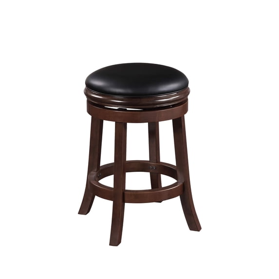 Bowery Hill Wood Cappuccino Swivel Stool Rectangular Backless 25.5" Unassembled