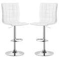 thumbnail image 1 of Bowery Hill 25.5" Metal-Faux Leather Adjustable Bar Stool in White (Set of 2), 1 of 5