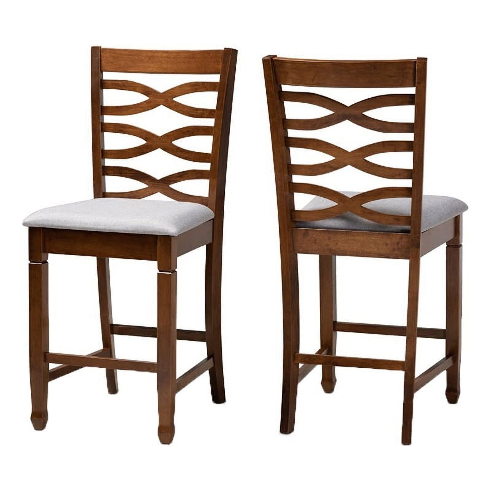 Bowery Hill 25" Contemporary Wood CounterHeight Pub Chair in Walnut