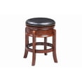 thumbnail image 1 of Bowery Hill 25" Wood & Faux Leather Swivel Counter Stool in Cherry/Black, 1 of 3