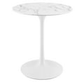 thumbnail image 1 of Bowery Hill 27. 5" Round Artificial Marble Dining Table in White, 1 of 7