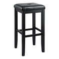 thumbnail image 1 of Bowery Hill 29.25" Solid Rubberwood Square Bar Stool in Black (Set of 2), 1 of 4