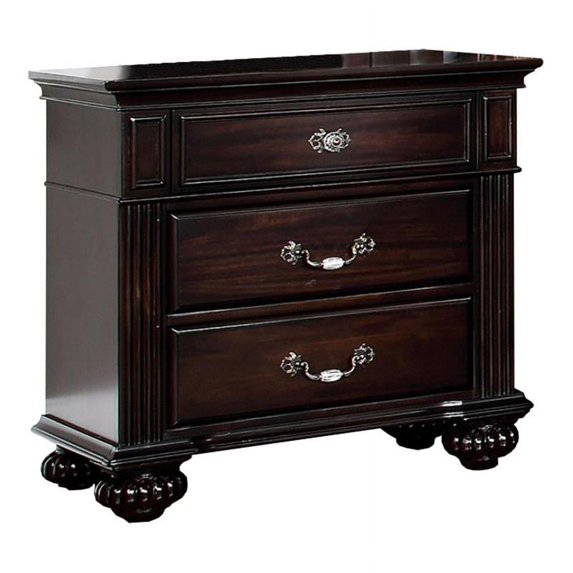 Bowery Hill 29" Traditional Wood Beautiful Nightstand in Dark Walnut