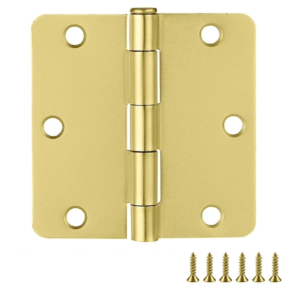 Bowery Hill 3.5" 10-Pack Stainless Steel Door Hinge in Satin Brass
