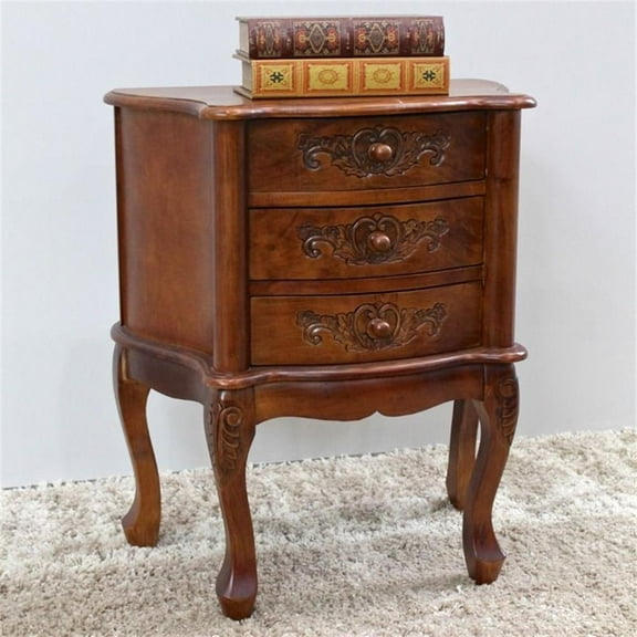 Bowery Hill 3 Drawer End Table in Walnut Stain