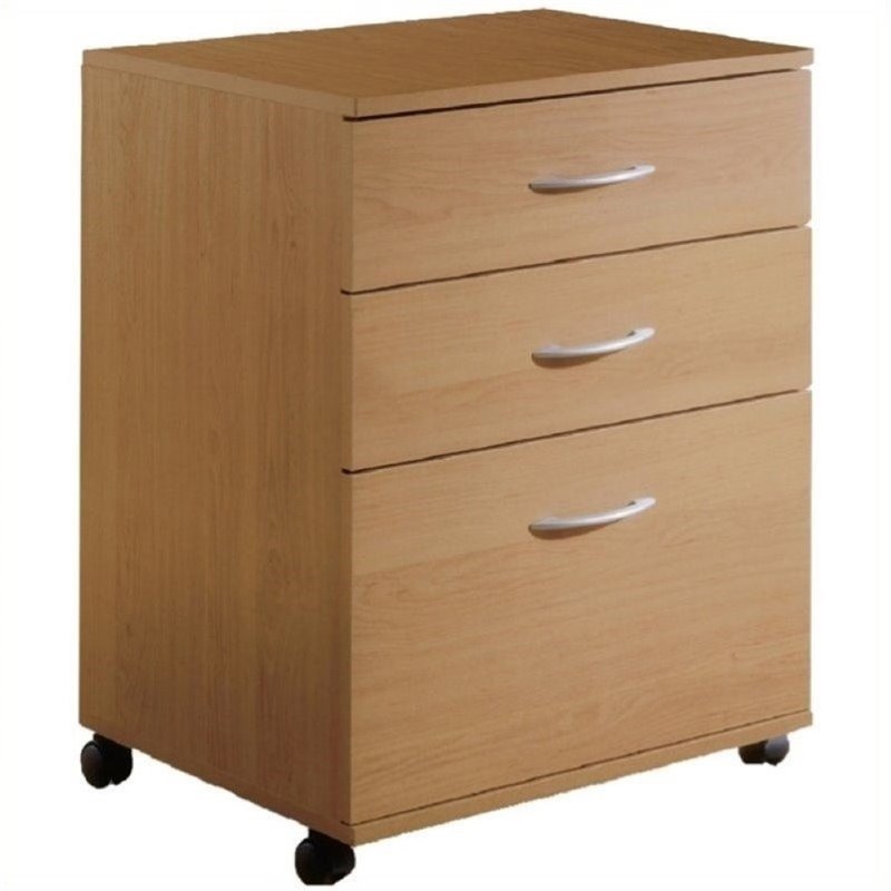 Bowery Hill 3 Drawer Lateral Mobile Filing Cabinet in Natural Maple - image 1 of 6