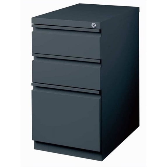 Bowery Hill 3 Drawer Mobile File Cabinet in Charcoal