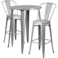 thumbnail image 1 of Bowery Hill 3 Piece 30" Round Metal Patio Pub Set in Silver, 1 of 1