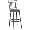 thumbnail image 1 of Bowery Hill 30"H Metal High-Back Swivel Bar Stool in Slate and Oak, 1 of 7