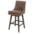 thumbnail image 1 of Bowery Hill 30"H Swivel Modern Faux Leather Barstool in Copley Brown/Warm Walnut, 1 of 9