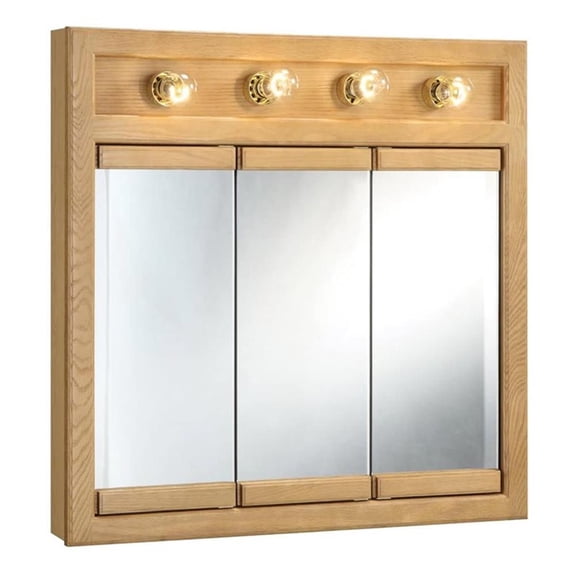 Bowery Hill 30-Inch Bathroom Medicine Wood Cabinet in Nutmeg Oak
